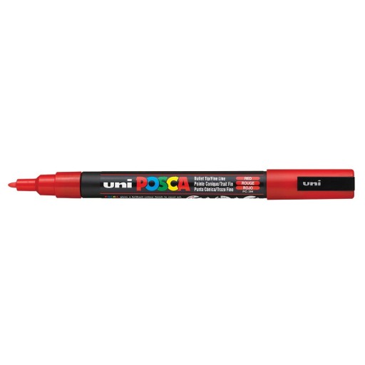 UNI POSCA POSCA OZNAČOVAČ NA PLAKÁT PC-3M ČERVENÝ