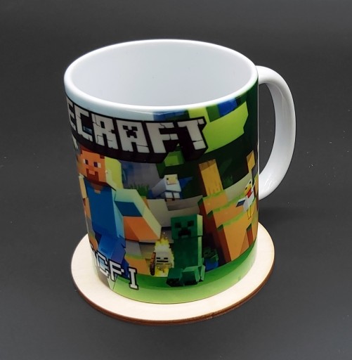 MINECRAFT PODLOŽKA NA HRNKY Gravírovaná preglejka