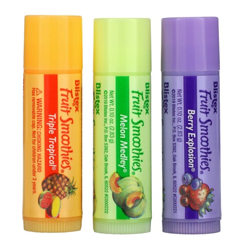 Fruit Smoothies Blistex 3-balenie hydratačných ovocných balzamov na pery