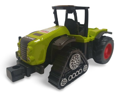 TRAKTOR S KOLEJAMI ZELENÝ 9CM 1:80 E1118 EMAJ