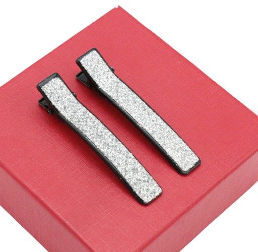 STRIEBORNÉ glitrové sponky do vlasov, 2 KS