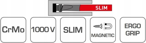Plochý skrutkovač 5,5x125mm izolovaný 1000V SLIM CrMo