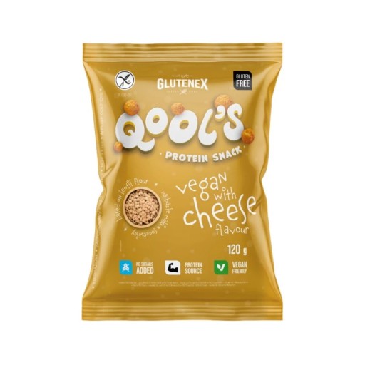 Qool`s proteínové snacky - vegánske s príchuťou syra 120g Glutenex