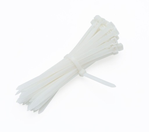 Sťahovacie pásky 50cm 500x4,8mm Biele 100 ks.