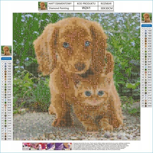 Diamantové vyšívanie DOGS Diamantový obraz MOSAIC 5D diamantový rezací papier
