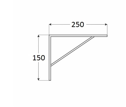 Technická oceľová podpera 250x150x20x3 pozinkovaný zinok