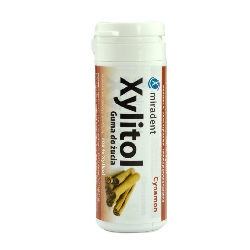 MIRADENT XYLITOL žuvačky Škorica 30 kusov