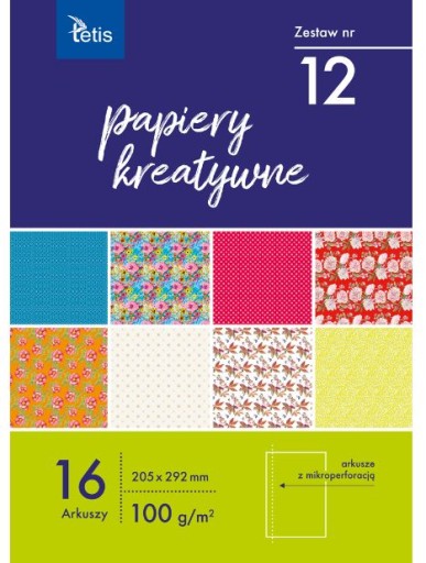 Kreatívny papier A4 16 listov Tetis KB030-12