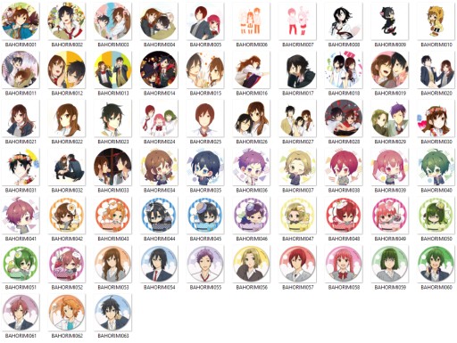 Manga Anime Horimiya Pins VEĽKÝ VÝBER
