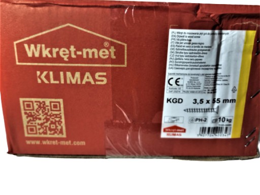 Fosfátovaná skrutka do dreva 3,5x55 - 1 kg