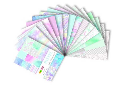 ŠŤASTNÝ FAREBNÝ BLOK S PASTELOVÝMI MOTÍVMI A4 26 MOTÍVOV