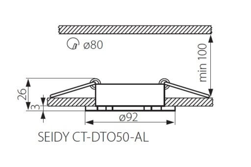 Okrúhly hliníkový rám SEIDY CT-DTO50-AL Kanlux