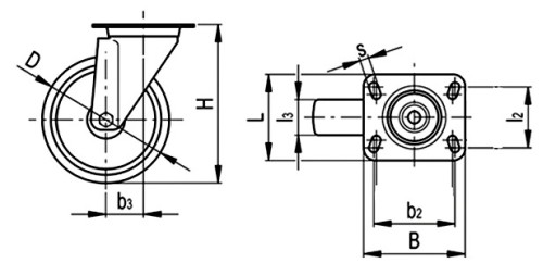 Plastové otočné koleso 4081 - 100x34 - nosnosť 90 kg