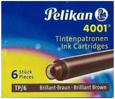 ATRAMENTOVÉ KAZETY hnedé 6 KS Universal Pelikan PELIVNE VYROBENÉ