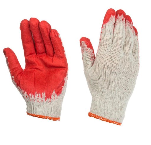 WAMPIRKI pracovné rukavice polybavlna + latex červená.