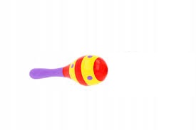 Veľké drevené maracas, 19 cm, rôzne vzory (1 ks)