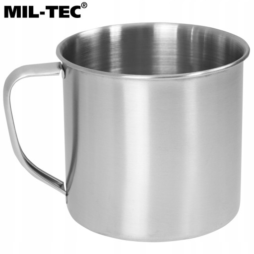 Nerezový turistický vojenský hrnček Mil-Tec 500 ml