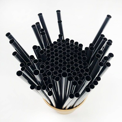 Slamky rovné čierne 7x240mm 500ks PZH certifikát