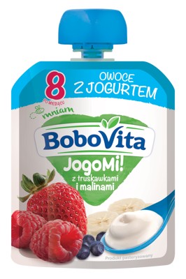 BoboVita Jogomi! s jahodami a malinami 80g