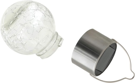 SOLÁRNA ZÁHRADNÁ LAMPA ZÁVISNÁ STRIEBORNÁ ŽIAROVKA 13CM