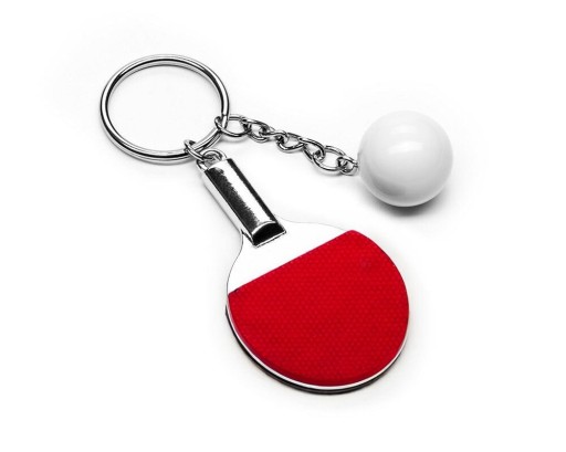 ČERVENÝ STOLNÝ TENIS ŠPORTOVÝ KEYRING - PINGPONGOVÁ RAKETA - pádlo