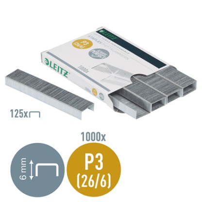 LEITZ Power Performance Pozinkované sponky 26/6 1000 kusov