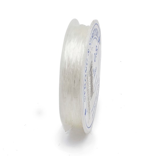 Elastická silikónová niť, na výrobu šperkov, bezfarebná, 0,8 mm, 7,5 m
