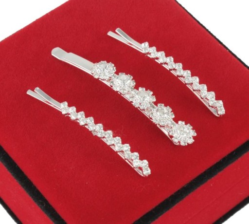 STRIEBORNÉ VLASOVÉ BRINKY, SKLENÉ ZIRKÓNY, 3 KUSOVÁ SADA - 3