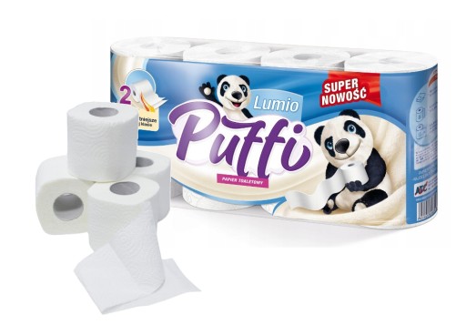 PUFFI BIELY TOALETNÝ PAPIER CELULÓZOVÝ 15M 2W 8KS