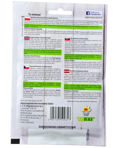 BIO Semienka rukoly na klíčky PL-EKO Bio