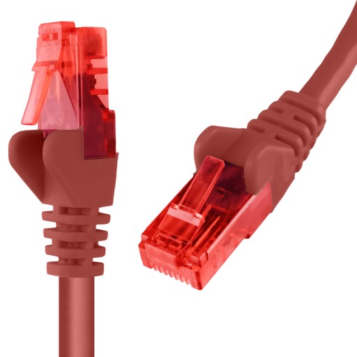 RJ45 LAN kábel CAT 6 U/UTP AWG24 červený 7,5 m