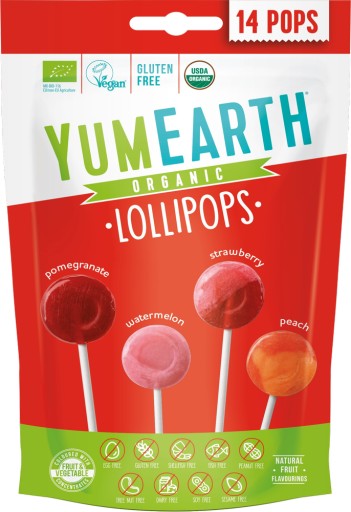 Aliness YumEarth OVOCNÉ LOLLIES Mix príchutí 87g EKOLOGICKÉ 14 ks.