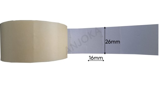 Páska pre dvojradový etiketovací stroj, 26x16mm, biele etikety, cena 5 ks