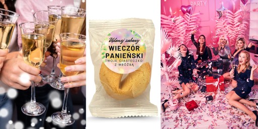 Fortune cookie s okrúhlou nálepkou Slepačia párty 1ks 6g pre hostí