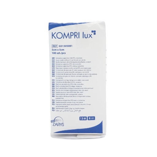 Kompri NESTERILNÉ PLYNOVÉ KOMPRESY 5 x 5 cm 100 KS