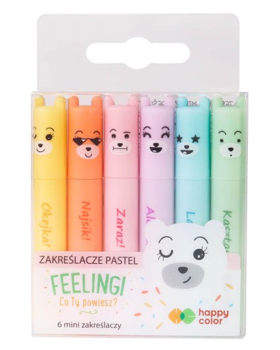 HAPPY COLOR pastelové mini zvýrazňovače - 6 farieb