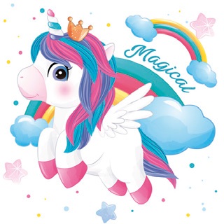 Sada tanierov, šálok, obrúskov, Magic UNICORN, Unicorn Birthday
