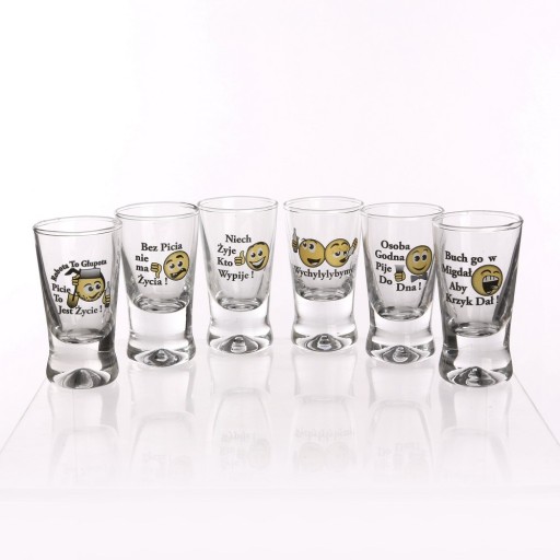 FUNNY poháre na vodku 25 ml, sada 6 ks