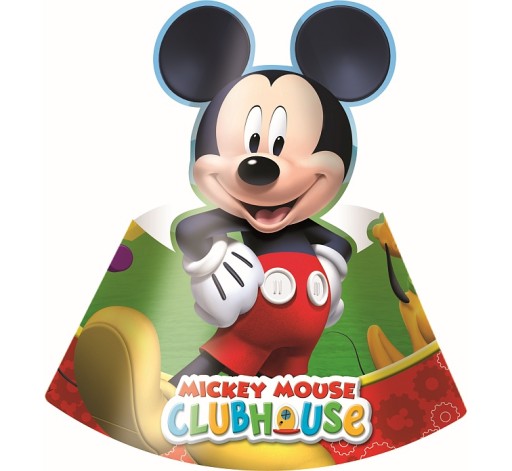 Narodeninové papierové čiapky MICKEY MOUSE, 6 ks.