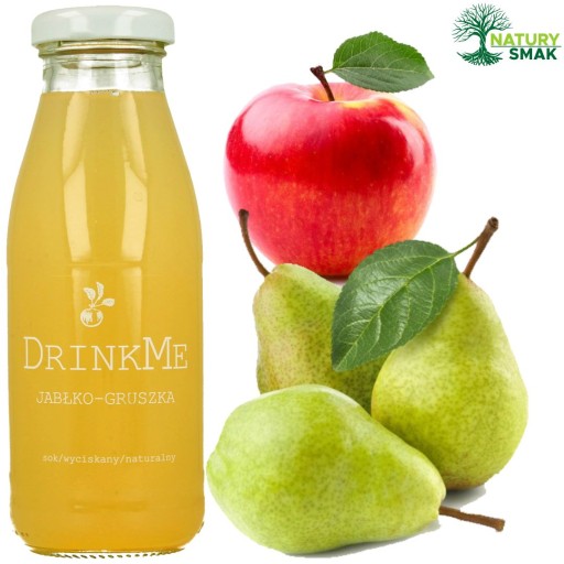 DrinkMe Juice 100% Apple Hruška 100% NATURAL, lisovaný, 250ml nat. zamračené