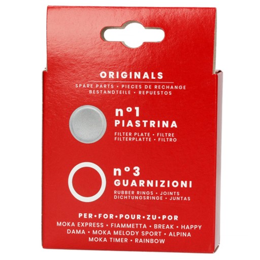 Tesnenie Bialetti (3 ks) + sitko pre 6 t hliníkové kávovary