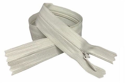 Pevný skrytý zips, šedá olivová, 22 cm