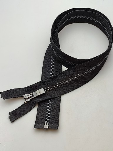 Kovový posuvný zámok na zips # 5 čierny 80 cm