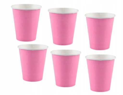Hrnčeky, papierový pohár 220 ml, 6 ks, ružové ročné narodeniny, poháre na krst