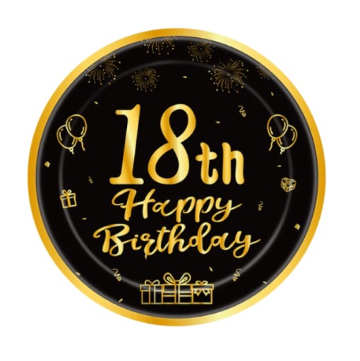 Jednorazové taniere 18. narodeniny HAPPY BIRTHDAY 23 cm 6ks PARTY
