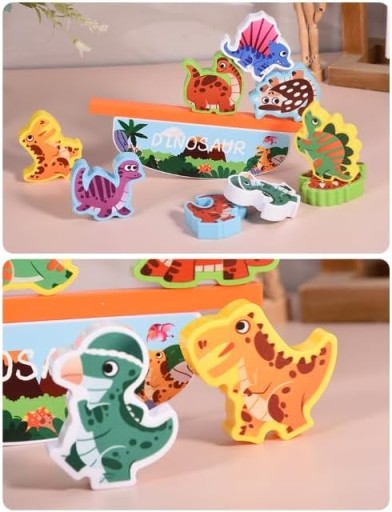 Bloky Puzzle Padajúce dinosaury Balance Beam