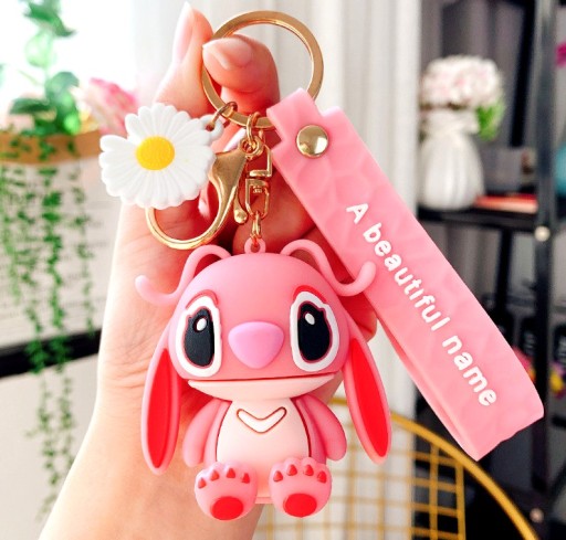 Angel Stitch Medvedík kľúčenka na kľúče, kabelky, tašky, ružová, medvedík, ružový medvedík