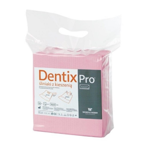 Podbradníky Dentix Pro s vreckom 38x48cm 50 ks. Ružová