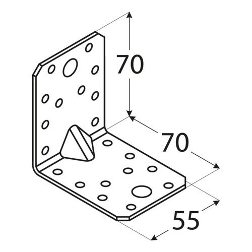 KPL4 TESÁRSKY UHOL S RAZENÍM 70x70x55 Konektor 10 ks