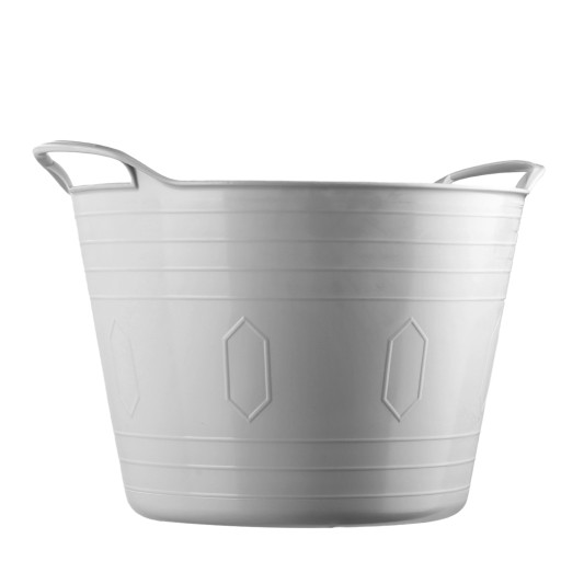 FLEXIBILNÝ PLASTOVÝ KOŠ NA PRÁDLO, UNIVERZÁLNY, 15L, SIVÉ RÚČKY